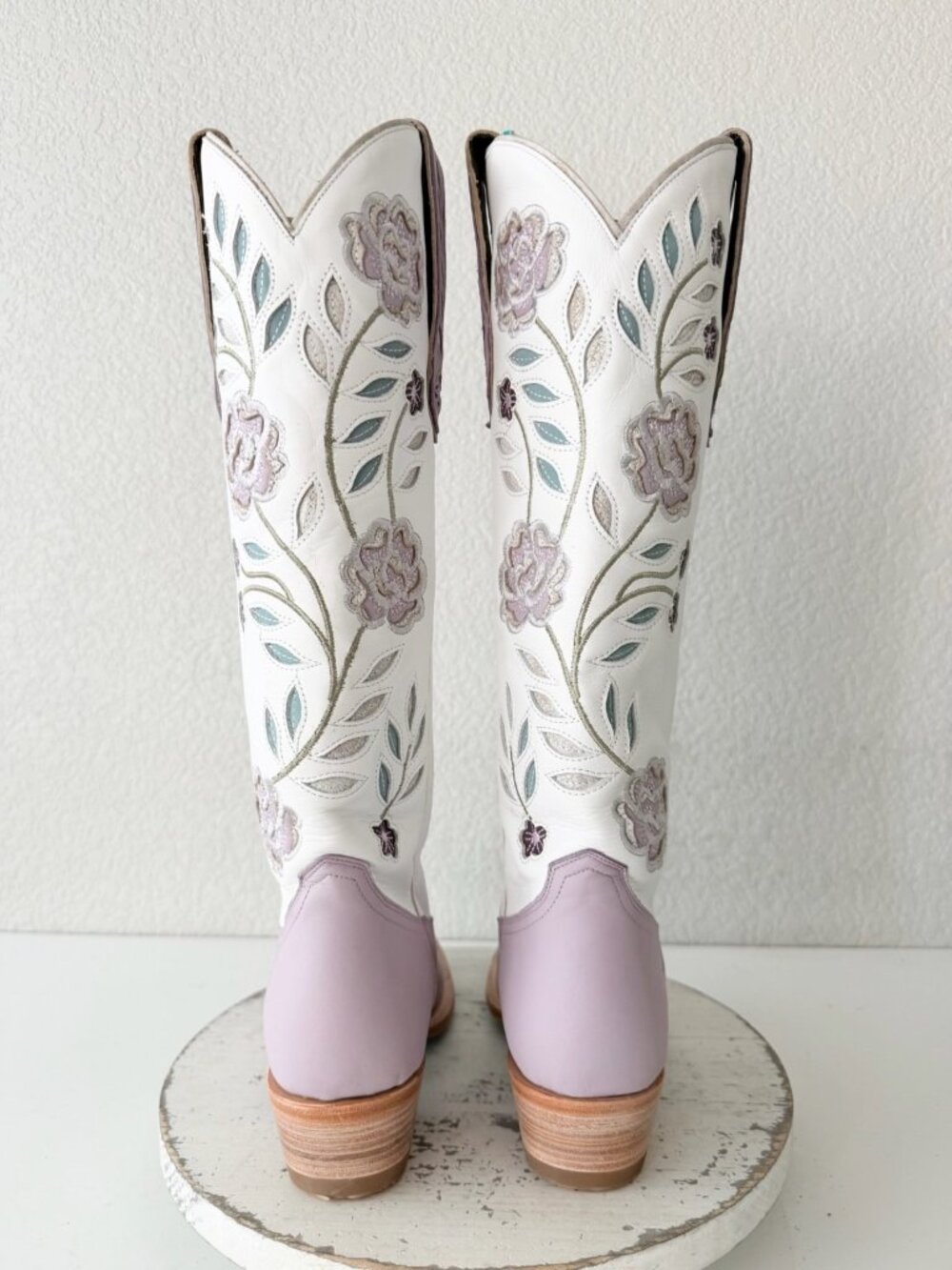Lane KENZIE Knee High Womens Cowboy Boots Purple White Western Cowgirl Tall 8.5 - Picture 4 of 13